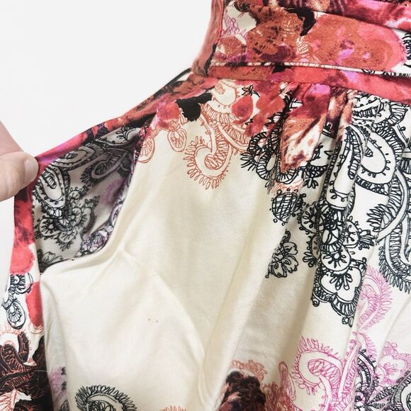 Elegant Floral Midi Dress - Red and Purple - Picture 4 of 13